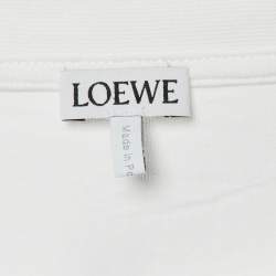 Pre Owned Loewe White Cotton Anagram Fake Pocket Crew Neck T-Shirt XL
