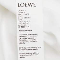 مملوكة مسبقًا Loewe White Cotton Anagram Fake Pocket Crew Neck T-Shirt M