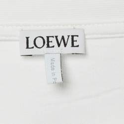 مملوكة مسبقًا Loewe White Cotton Anagram Fake Pocket Crew Neck T-Shirt M