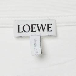 مملوكة مسبقًا Loewe White Cotton Anagram Fake Pocket Crew Neck T-Shirt L