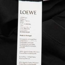 Pre Owned Loewe Black Neon Anagram Embroidered Cotton Crew Neck T-Shirt XL