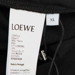 Pre Owned Loewe Black Neon Anagram Embroidered Cotton Crew Neck T-Shirt XL
