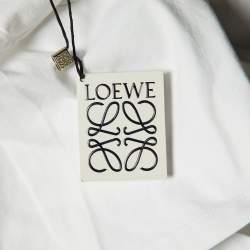 Loewe White Anagram Pixel Embroidered Cotton Crew Neck T-Shirt L
