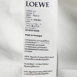 Loewe White Anagram Pixel Embroidered Cotton Crew Neck T-Shirt L
