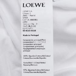 Loewe White Anagram Pixel Embroidered Cotton Crew Neck T-Shirt M
