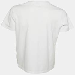 Loewe White Anagram Pixel Embroidered Cotton Crew Neck T-Shirt XXL