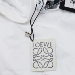 Loewe White Anagram Pixel Embroidered Cotton Crew Neck T-Shirt XXL