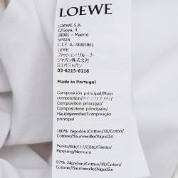 Loewe White Anagram Pixel Embroidered Cotton Crew Neck T-Shirt XXL