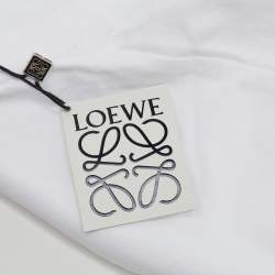 Loewe White Anagram Pixel Embroidered Cotton Crew Neck T-Shirt XL