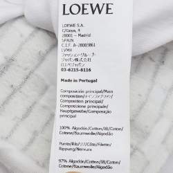 Loewe White Anagram Pixel Embroidered Cotton Crew Neck T-Shirt XL