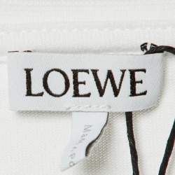 Loewe White Anagram Pixel Embroidered Cotton Crew Neck T-Shirt XL