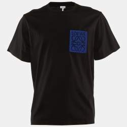 Loewe Black Cotton Anagram Fake Pocket Crew Neck T-Shirt L