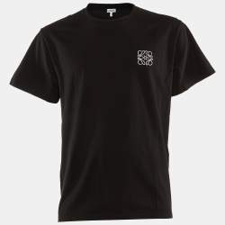 Loewe Black Logo Embroidered Cotton Crew Neck T-Shirt XXL
