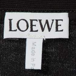 Loewe Black Logo Embroidered Cotton Crew Neck T-Shirt XXL