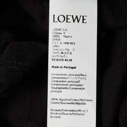 Loewe Black Logo Embroidered Cotton Crew Neck T-Shirt XXL
