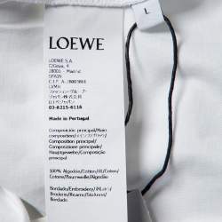 Pre Owned Loewe White Cotton Anagram Fake Pocket T-Shirt L