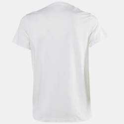 Pre Owned Loewe White Cotton Anagram Fake Pocket T-Shirt L