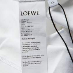 Pre Owned Loewe White Cotton Anagram Fake Pocket T-Shirt XL