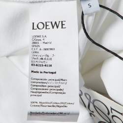 Pre Owned Loewe White Cotton Anagram Fake Pocket T-Shirt S