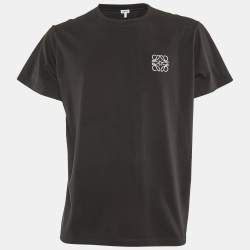 Loewe Black Anagram Embroidered Cotton Crew Neck T-Shirt XL