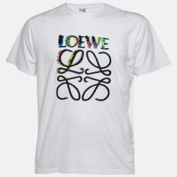 Loewe White Glitch Anagram Cotton Crew Neck T-Shirt M