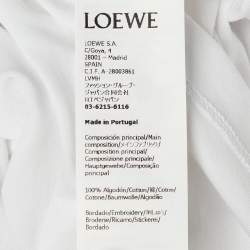 Pre Owned Loewe White Cotton Knit Logo Embroidered Pocket Detail T-Shirt XXL