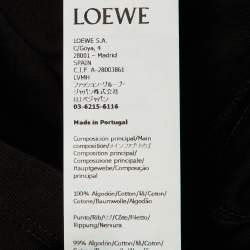 مملوكة مسبقًا قميص لووي أسود قطن محبوك شعار متناقض مُطرَّز كبير