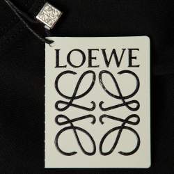 Pre Owned Loewe Black Cotton Knit Contrast Anagram Logo Embroidered T-Shirt S