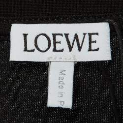 Pre Owned Loewe Black Cotton Knit Contrast Anagram Logo Embroidered T-Shirt S