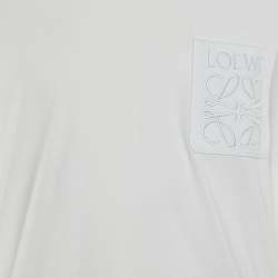 Pre Owned Loewe White Cotton Anagram Embroidered Relaxed Fit T-Shirt M