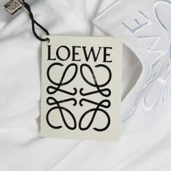 Pre Owned Loewe White Cotton Anagram Embroidered Relaxed Fit T-Shirt M