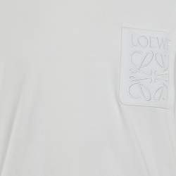 Pre Owned قميص لويفي أبيض قطن أناجرام مطرز بقصة واسعة صغير