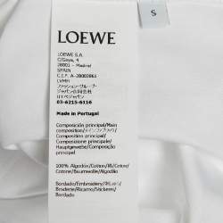 Pre Owned قميص لويفي أبيض قطن أناجرام مطرز بقصة واسعة صغير