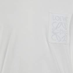 Pre Owned Loewe White Cotton Anagram Embroidered Relaxed Fit T-Shirt XL