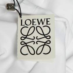 Pre Owned Loewe White Cotton Anagram Embroidered Relaxed Fit T-Shirt XL