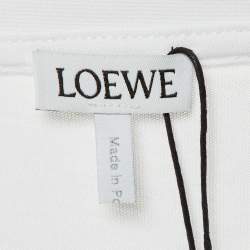 Pre Owned Loewe White Cotton Anagram Embroidered Relaxed Fit T-Shirt XL