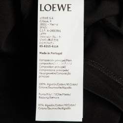 Pre Owned Loewe Black Neon Anagram Embroidered Cotton Crew Neck T-Shirt XS