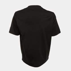 Pre Owned Loewe Black Neon Anagram Embroidered Cotton Crew Neck T-Shirt M