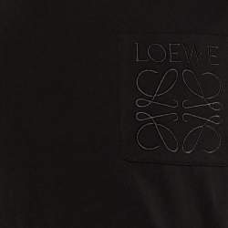 Pre Owned Loewe Black Cotton Anagram Embroidered Relaxed Fit T-Shirt S