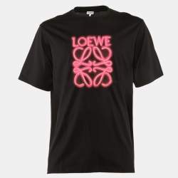 Pre Owned Loewe Black Neon Anagram Cotton Crew Neck T-Shirt S