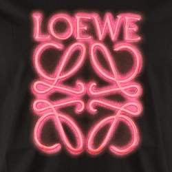 Pre Owned Loewe Black Neon Anagram Cotton Crew Neck T-Shirt L