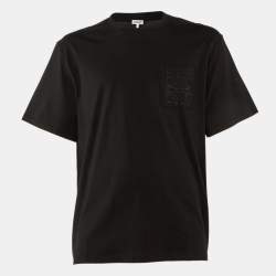 Pre Owned قميص لويفي أسود قطن أناغرام مطرز بقصة واسعة صغير