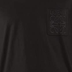 Pre Owned قميص لويفي أسود قطن أناغرام مطرز بقصة واسعة صغير