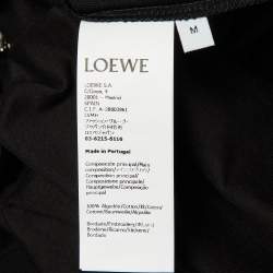 مملوكة مسبقًا قميص لويفي أسود قطن أناغرام مطرز بقصة واسعة صغير