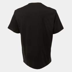 Pre Owned Loewe Black Cotton Anagram Embroidered Relaxed Fit T-Shirt L