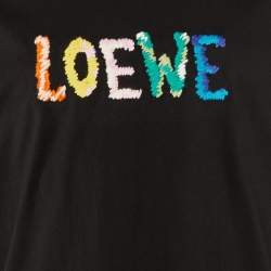 Pre Owned Loewe Black Cotton Anagram Embroidered Relaxed Fit T-Shirt L