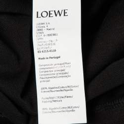Pre Owned Loewe Black Cotton Anagram Embroidered Relaxed Fit T-Shirt M