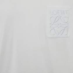 Pre Owned Loewe White Cotton Anagram Embroidered Relaxed Fit T-Shirt XS