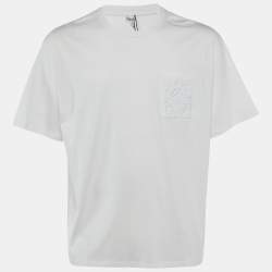 Pre Owned Loewe White Cotton Anagram Embroidered Relaxed Fit T-Shirt XS
