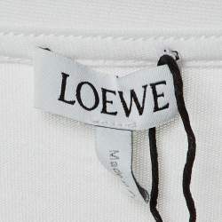 Pre Owned Loewe White Cotton Anagram Embroidered Relaxed Fit T-Shirt XL